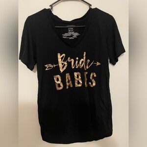 Mighty Fine Black and Gold Bride Babes Tee